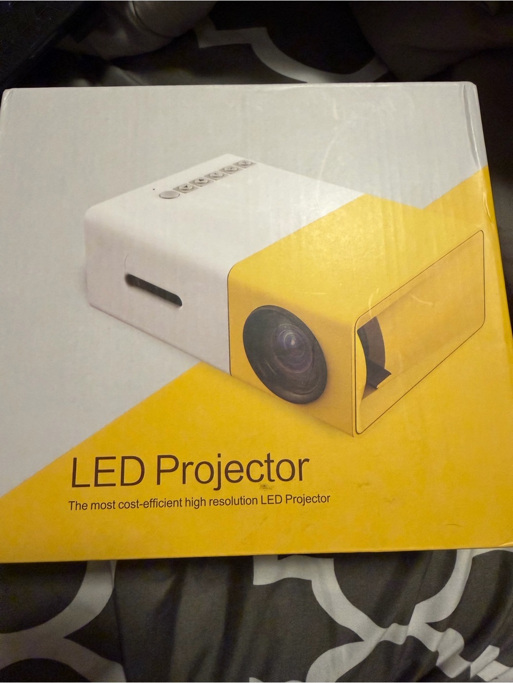 LED Projector - White and Yellow Portable Unit